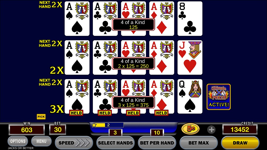 Entdecken Sie Ultimate X Videopoker