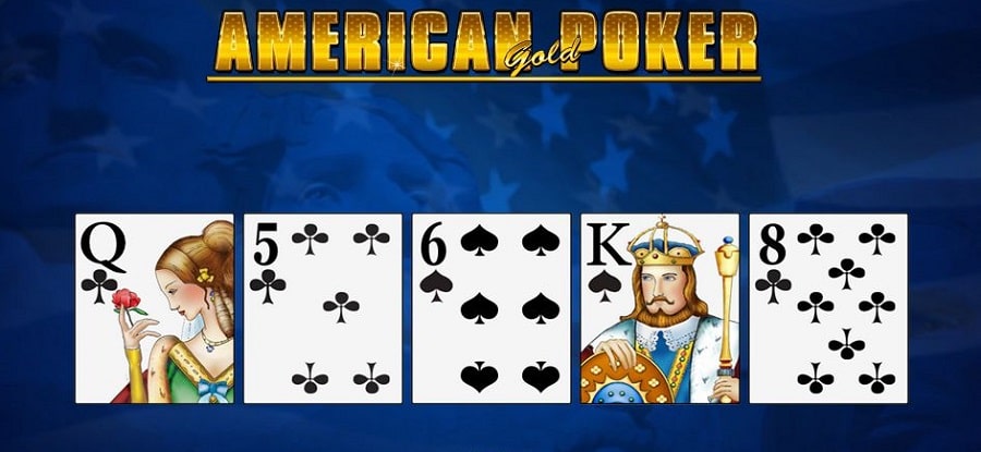 Juego de póquer americano de oro 