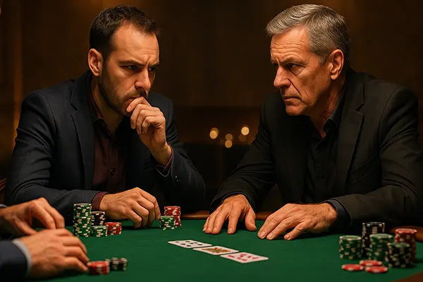 Mesa de poker com fichas