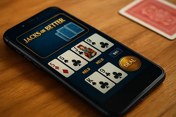 Giocatore con app poker